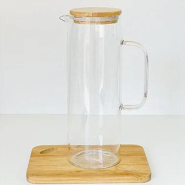 JARRA DE VIDRO BOROSILICATO COM TAMPA EM BAMBU DUBIN 1.2L