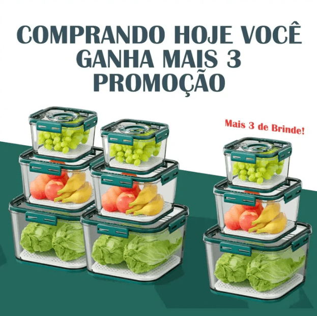 Kit Pote Hermético Vidro - Promoção Compre 6 Leve 9 Somente Hoje!